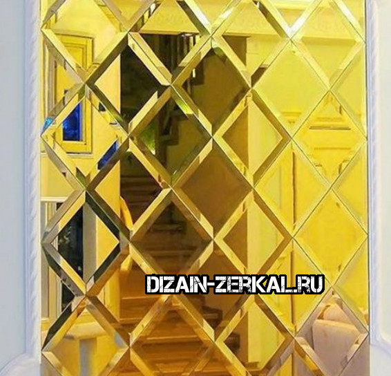 зеркальное панно из фацетной плитки