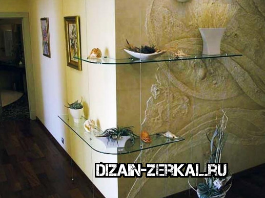 угловые стеклянные полки