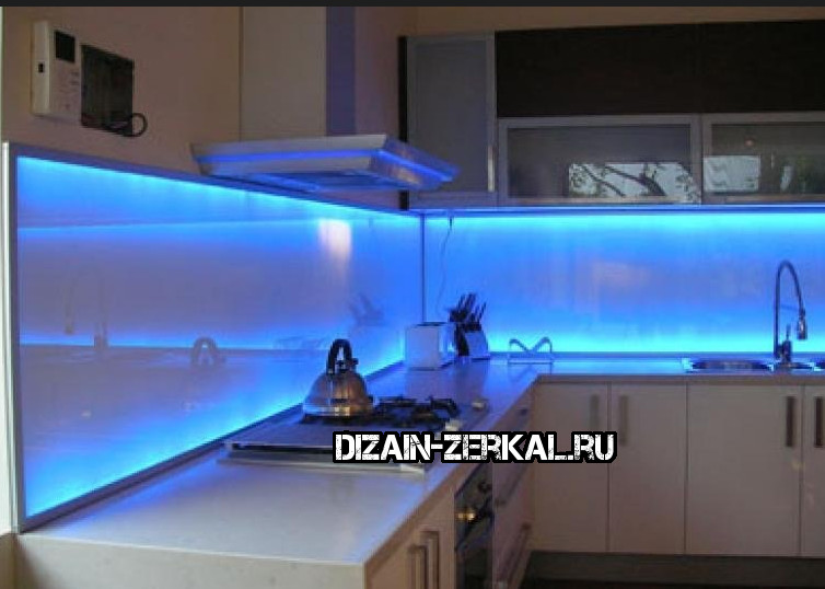 стеклянный фартук с подсветкой